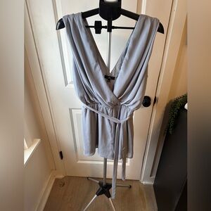 Lulus Light Blue Romper with Sash Size L